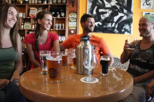 A table of friends enjoy some brews at Sandpoint's Idaho Pour Authority. Photo by Ben Olson.