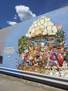 The public art mural outside of the Post Office. Photo by Ferris McDaniel.
