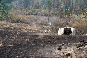 The site of a structure that was destroyed. Photo by Ben Olson.