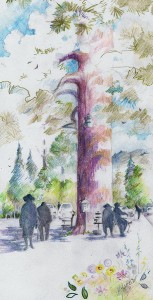 "Granny at the Tree" by Gail Lyster.