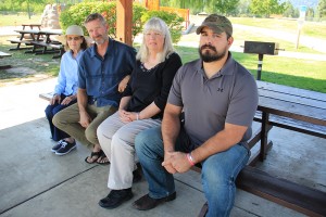 The Sandpoint Oath Keepers (from left to right): Carolyn Whaley, Ken Pedevilla, Nancy Larned and Jarrod Garcia. Photo by Ben Olson.