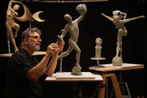 Steve Gerutz at work in his Ponder Point studio. 