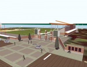 An artistic rendering of the proposed rehabilitation to the grandstands at Memorial Field. Courtesy of the City of Sandpoint.