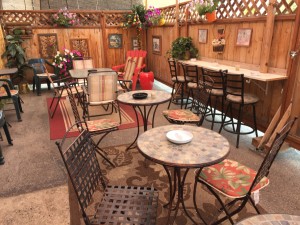 The patio at the Hideaway Lounge in Ponderay. Photo by Susan Drinkard.