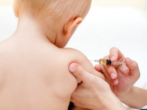 A child receives a vaccination.