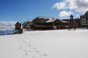 A photo taken in the Schweitzer village Wednesday morning, showing the latest snowfall. Courtesy of Schweitzer Mountain Resort.