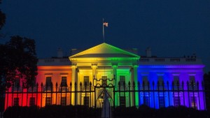 The White House lit in rainbow colors after the Supreme Court ruling in favor of same-sex marriage nationwide.