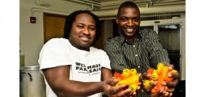 Two refugees-turned-farmers at Create Common Good in southern Idaho. Photo by Jan Covey Schmidt.