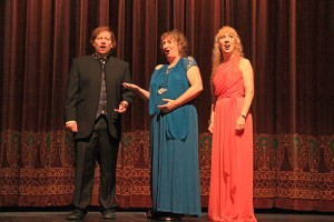 The Bel Canto Trio (from left to right): John Fitzgerald, Karin Wedemeyer,and Brenda Rutledge. Photo by Ben Olson.