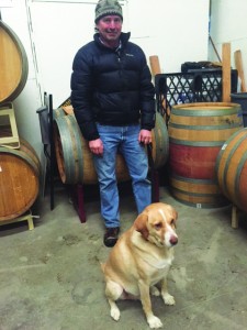 Winemaker Patrick Werry shows Drake around the business.