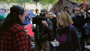 A production still from the shooting of the documentary film “This Changes Everything.” Courtesy photo.