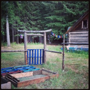 A garden of pallets.