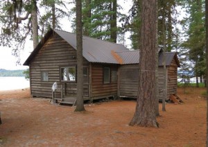 A rustic cabin on a 1.7-acre Priest Lake lot that sold at auction for more than $1 million. Courtesy of the state of Idaho.