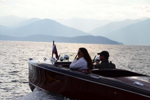 A couple takes a run on the lake during last year’s Antique and Wooden Boat Show in Sandpoint. Photo courtesy of ACBS.