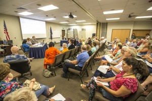 The Bonner County Commissioners special meeting drew a big crowd last week. Photo by Cameron Barnes.