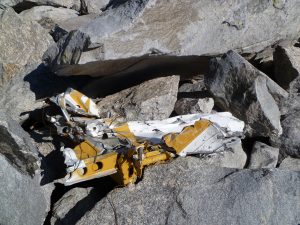 Aircraft wreckage found on the hike. Photo by Jen Heller.