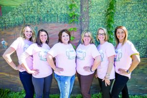 7B Women Committee members sport the new Boobs ‘N Beer event shirts. From left to right: Jesse Wurm, Alice Sloane, Sherri Lies, Gina Hall, Kim Diercks, and Jenn Markwardt. Photo by Cameron Barnes.
