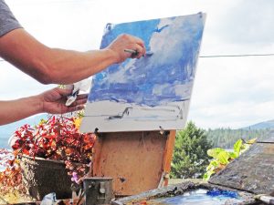 Moscow painter Aaron Johnson captures a scene for the 2015 Friends of Scotchman Peaks Wilderness Plein Air Paintout. Courtesy photo.