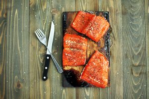 Salmon fillets grilled on Wildwood’s grilling planks. Courtesy photo. 