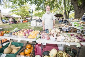 Bill Lamson - Squash and craft gourds: Years at the Farmers Market: 15, if his memory serves “I had an abnormal number of under-performing crops. Weather? Disease? Inattentive farming? Space aliens? I can never fully understand the ways of nature; still, the scientist in me wants to know. Gardening for me is, and always has been, an ongoing experiment. In spite of my failures, the sales this year will be close to average.” Photo by Cameron Barnes