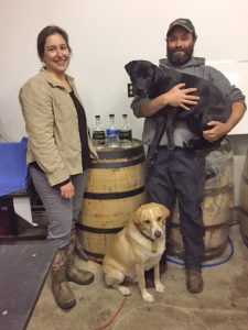 Top: MillTown’s various array of flavors. Mmmmm. Bottom: Jessie Vachon, left, and Victor Vachon, right, pose with Drake, bottom, and Pepper.