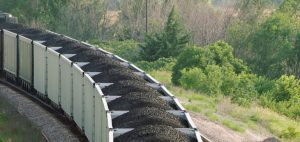 A train loaded with coal navigates a bend in the track. Courtesy photo.