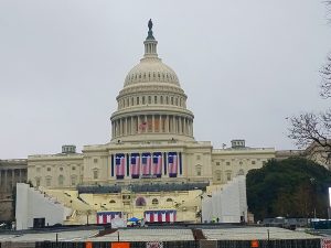 The U.S. Capitol prepares for the inauguration of the 45th president. Photo by Cameron Rasmusson.