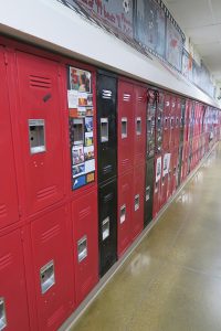 Lockers at Sandpoint High School. Photo by Ben Olson.