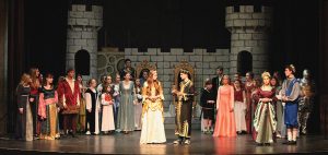 The cast of Once Upon a Mattress on stage