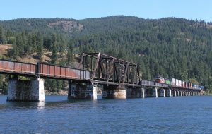 A train passes over Lake Pend Oreille. Courtesy photo.