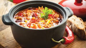 Tasty spicy chili con carne casserole